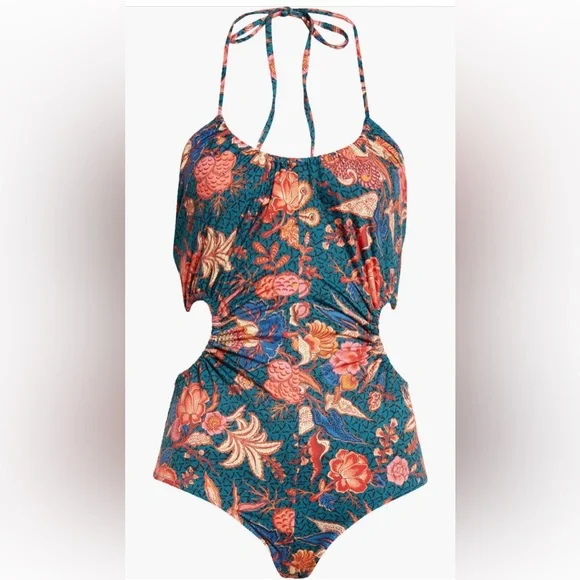 ULLA JOHNSON ‘MABEL PRINT RUCHED CUTOUT’ SWIMSUIT, Medium, $425 - Picture 11 of 15
